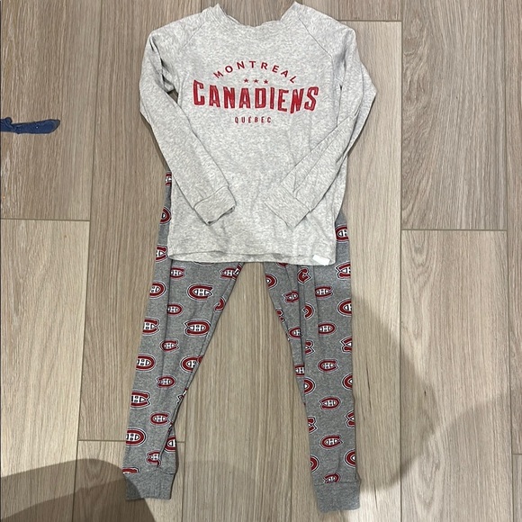Petit Lem Gray and Red Kids Pajamas - Picture 1 of 5